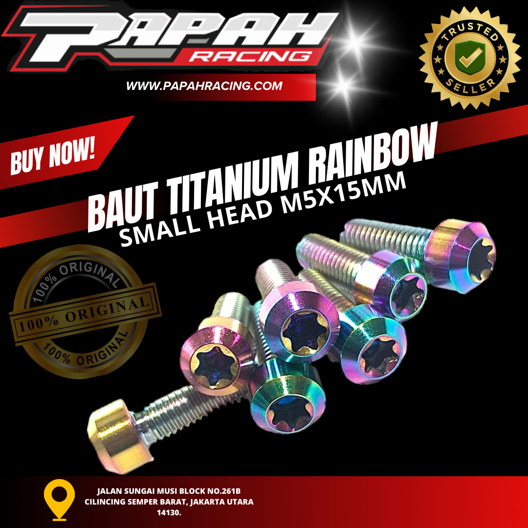 BAUT TITANIUM RAINBOW SMALL HEAD M5X15MM 